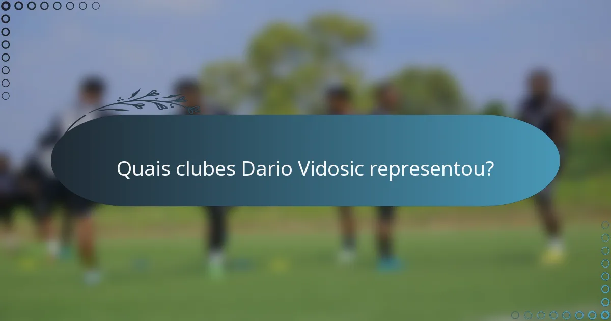 Quais clubes Dario Vidosic representou?