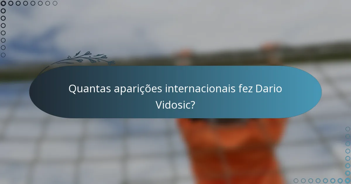 Quantas aparições internacionais fez Dario Vidosic?