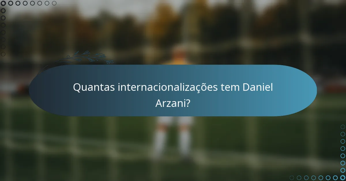 Quantas internacionalizações tem Daniel Arzani?